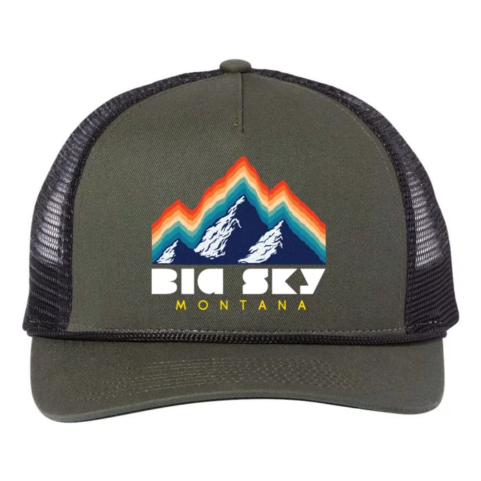 Big Sky Montana Cute Gift Usa Ski Retro Gift Retro Rope Trucker Hat Cap