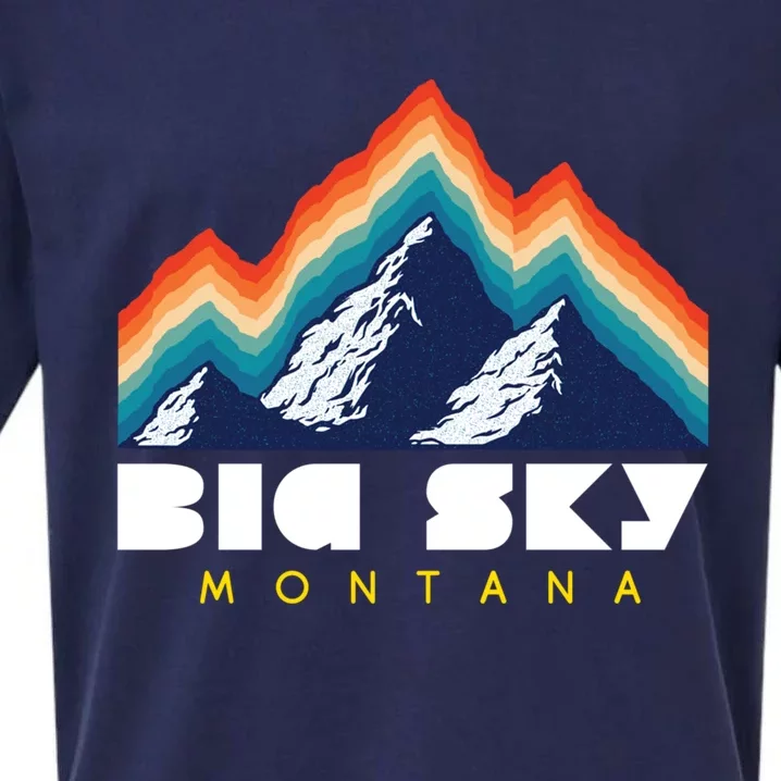 Big Sky Montana Cute Gift Usa Ski Retro Gift Sueded Cloud Jersey T-Shirt