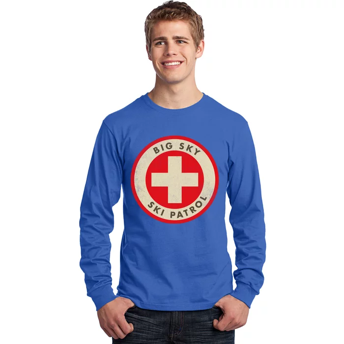 Big Sky Montana Ski Patrol Skiing Gift Long Sleeve Shirt