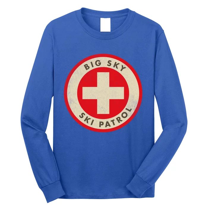 Big Sky Montana Ski Patrol Skiing Gift Long Sleeve Shirt