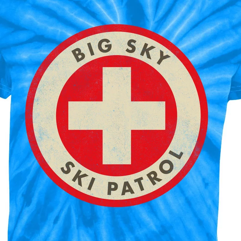 Big Sky Montana Ski Patrol Skiing Gift Kids Tie-Dye T-Shirt