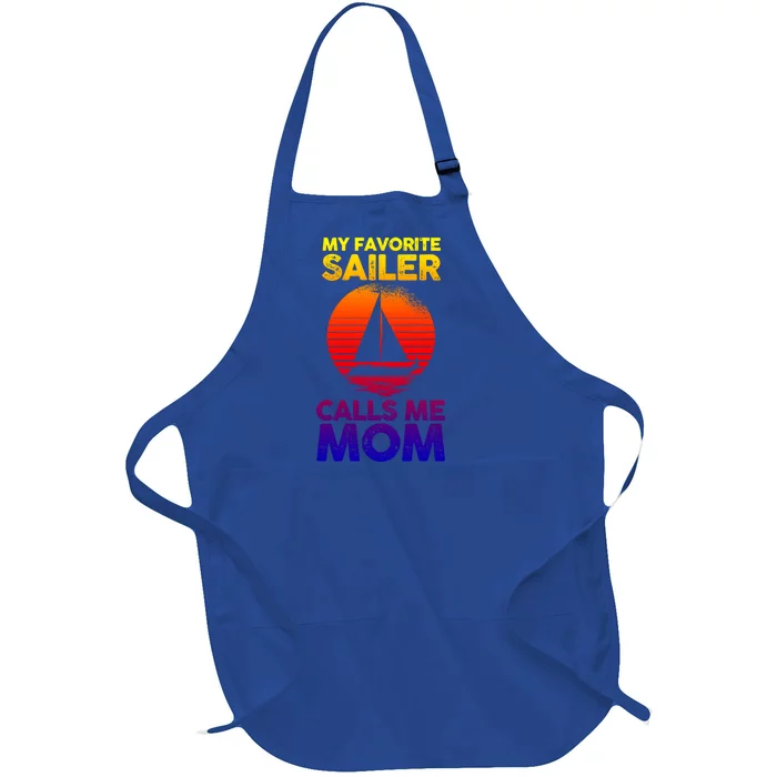 Boating Sailing Mom Mother Sailor Funny Gift Full-Length Apron With Pocket