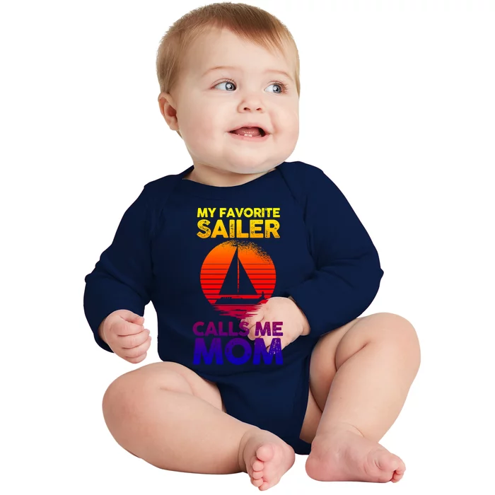 Boating Sailing Mom Mother Sailor Funny Gift Baby Long Sleeve Bodysuit