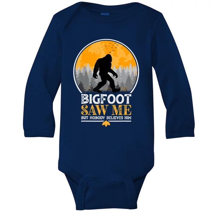 Bigfoot Saw Me But Nobody Believes Him | Sasquatch Baby Long Sleeve Bodysuit