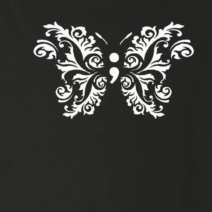 Butterfly Semicolon Mental Health Awareness Warrior Suicide Toddler Long Sleeve Shirt