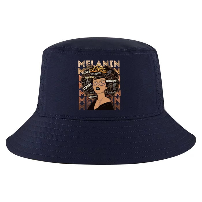 Black Strong Melanin Afro African American Meaningful Gift Cool Comfort Performance Bucket Hat