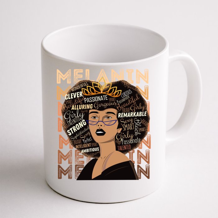 Black Strong Melanin Afro African American Meaningful Gift Front & Back Coffee Mug