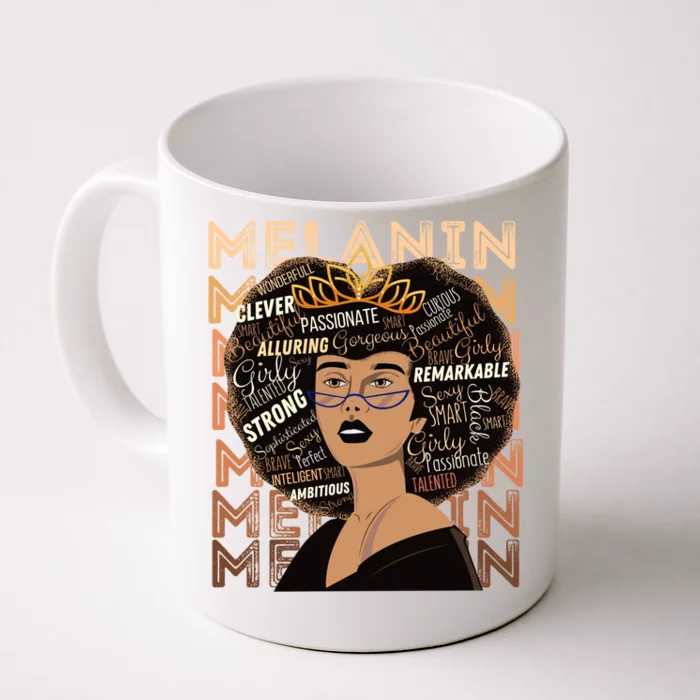 Black Strong Melanin Afro African American Meaningful Gift Front & Back Coffee Mug