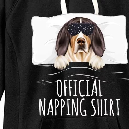 Black Sleep Mask Treeing Walker Coonhound Napping Gift Women's Fleece Hoodie