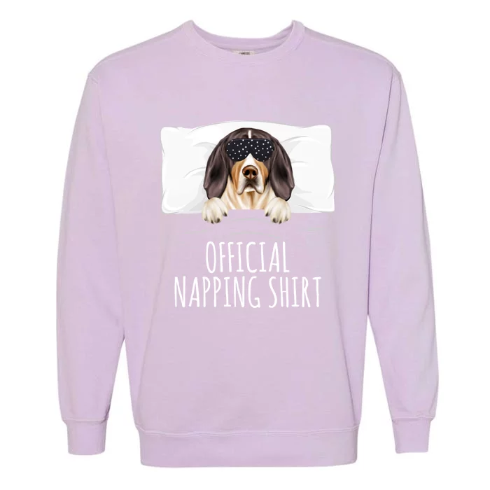 Black Sleep Mask Treeing Walker Coonhound Napping Gift Garment-Dyed Sweatshirt