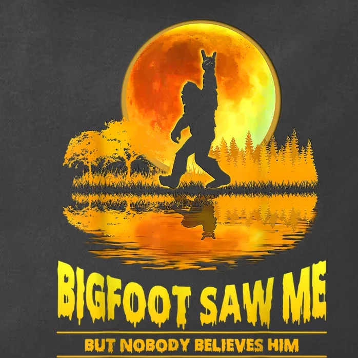 Bigfoot Saw Me But Nobody Believes Him Bigfoot Night Stroll Zip Tote Bag