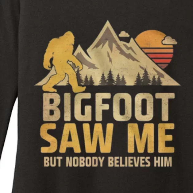 Bigfoot Saw Me But Nobody Believes Him Funny Sasquatch Womens CVC Long Sleeve Shirt