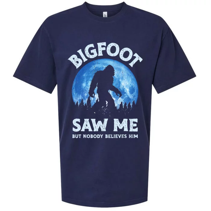 Bigfoot Saw Me But Nobody Believes Him Funny Sasquatch Retro Sueded Cloud Jersey T-Shirt