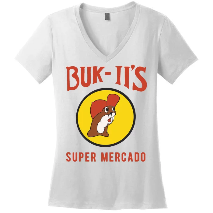 Bukiis Super Mercado Women's V-Neck T-Shirt