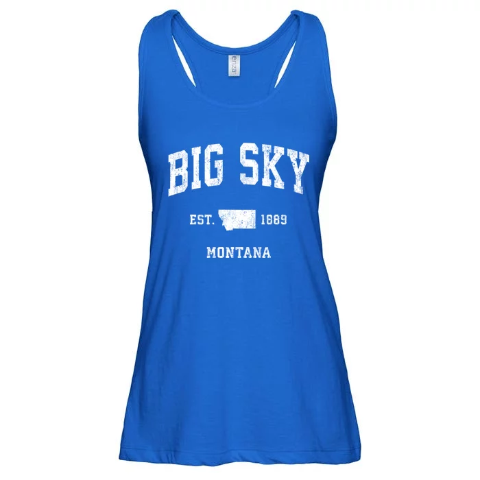 Big Sky Montana Mt Vintage Athletic Sports Ladies Essential Flowy Tank