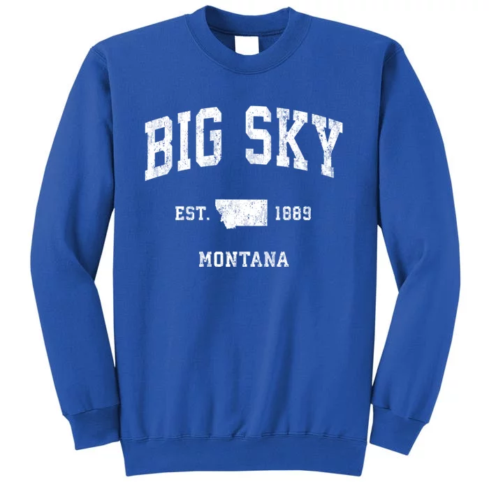 Big Sky Montana Mt Vintage Athletic Sports Tall Sweatshirt