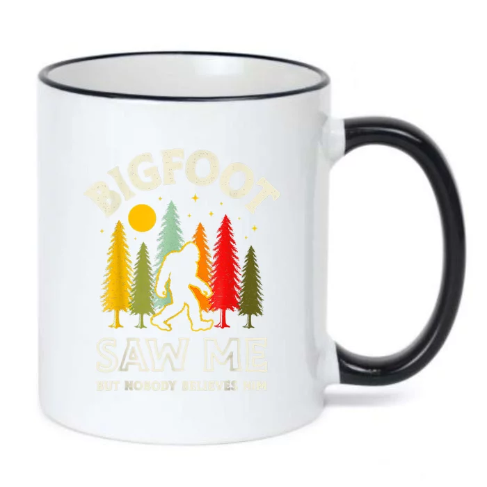 BIGFOOT SAW ME BUT NOBODY BELIEVES HIM FUNNY SASQUATCH RETRO Black Color Changing Mug