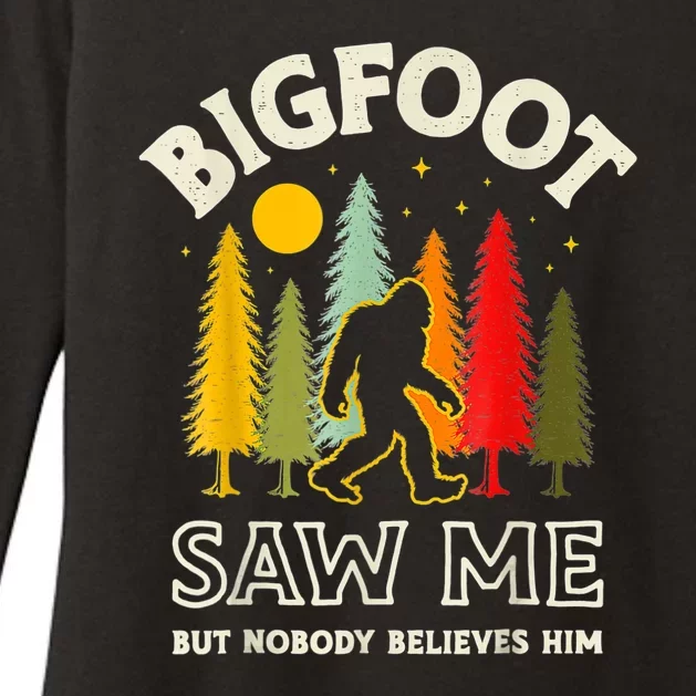 BIGFOOT SAW ME BUT NOBODY BELIEVES HIM FUNNY SASQUATCH RETRO Womens CVC Long Sleeve Shirt