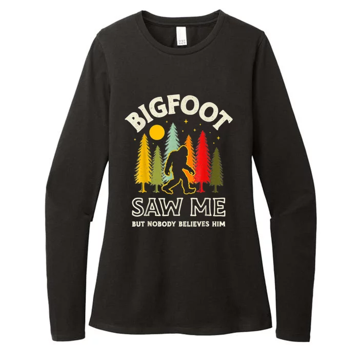 BIGFOOT SAW ME BUT NOBODY BELIEVES HIM FUNNY SASQUATCH RETRO Womens CVC Long Sleeve Shirt