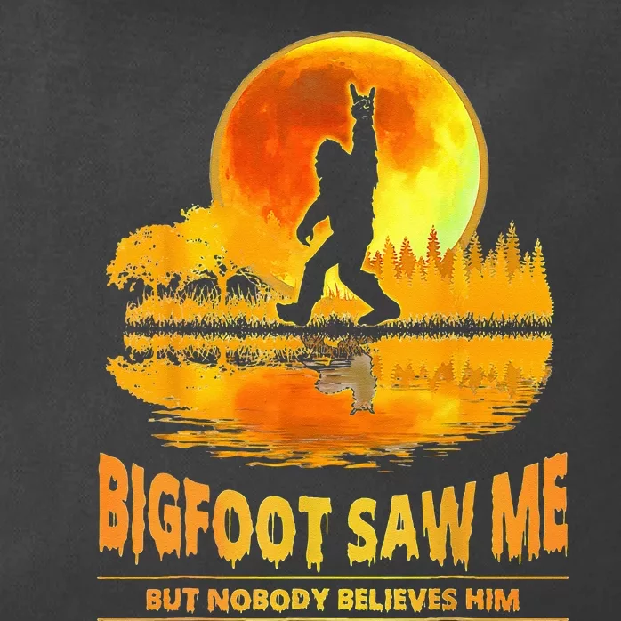 Bigfoot Saw Me But Nobody Believes Him Bigfoot Night Stroll Zip Tote Bag