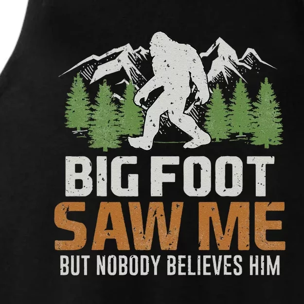 Bigfoot Saw Me But Nobody Believes Him Ladies Tri-Blend Wicking Tank