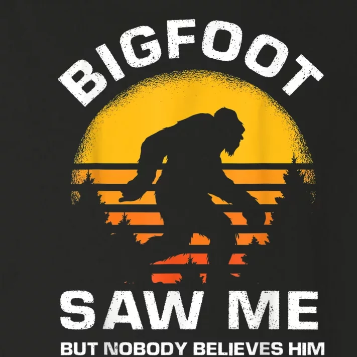 Bigfoot Saw Me But Nobody Believes Him Funny Retro Bigfoot Toddler Long Sleeve Shirt