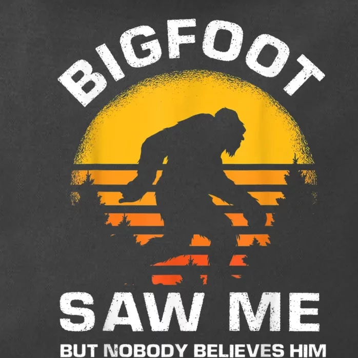 Bigfoot Saw Me But Nobody Believes Him Funny Retro Bigfoot Zip Tote Bag