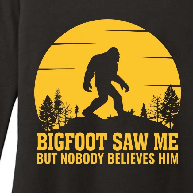 Bigfoot Saw Me But Nobody Believes Him Camping Womens CVC Long Sleeve Shirt