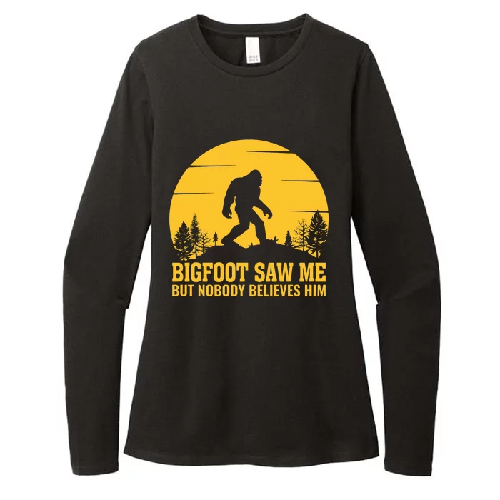 Bigfoot Saw Me But Nobody Believes Him Camping Womens CVC Long Sleeve Shirt