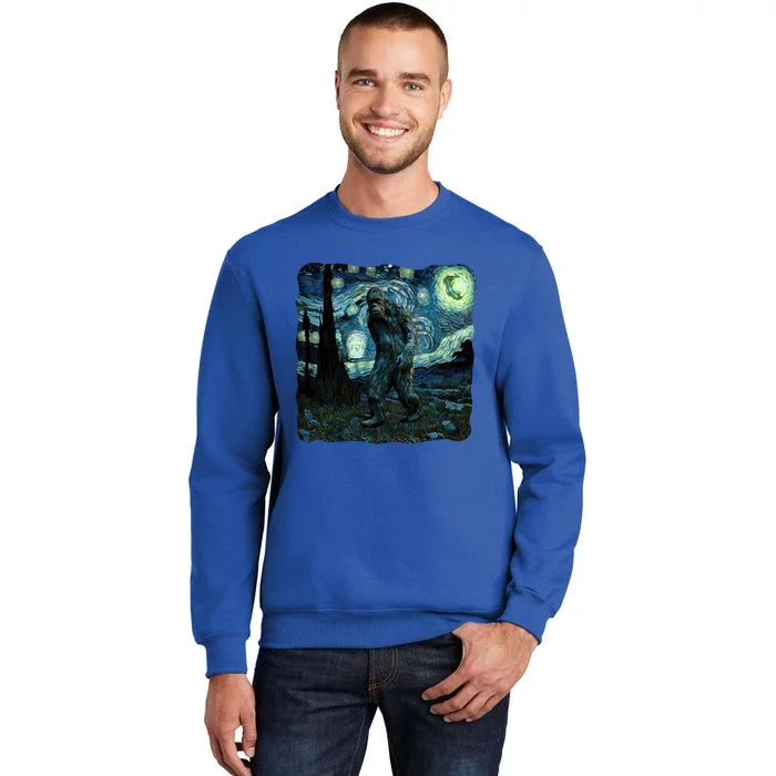 Bigfoot Starry Night Van Gogh Painting Sasquatch Art Gift Sweatshirt