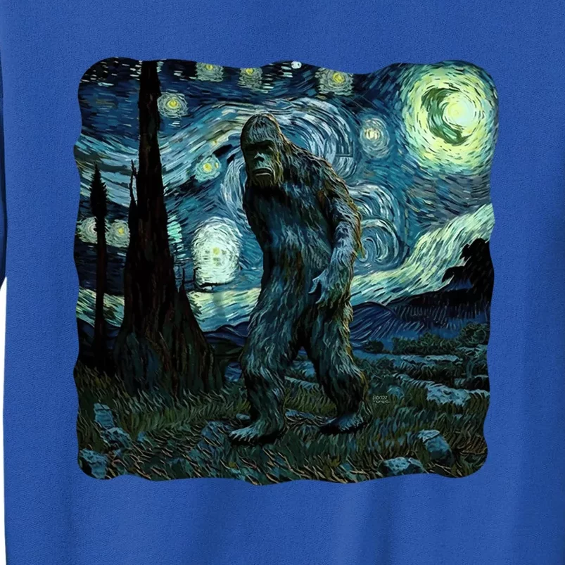 Bigfoot Starry Night Van Gogh Painting Sasquatch Art Gift Sweatshirt