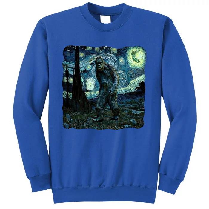 Bigfoot Starry Night Van Gogh Painting Sasquatch Art Gift Sweatshirt