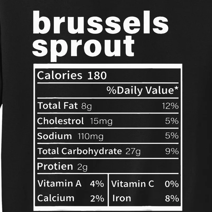 Brussels Sprout Nutrition Facts Funny Thanksgiving Food Sweatshirt