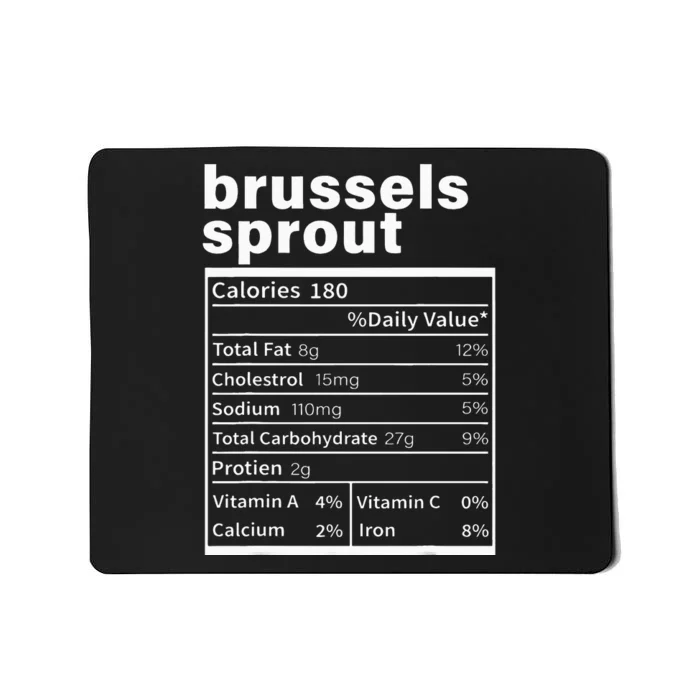 Brussels Sprout Nutrition Facts Funny Thanksgiving Food Mousepad