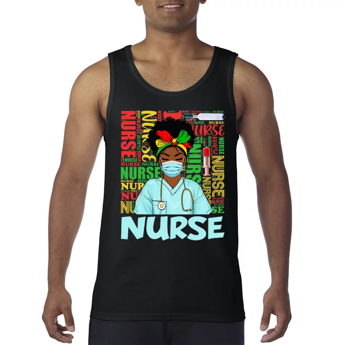 Black Strong Nurse Afro Love Melanin African American Tank Top