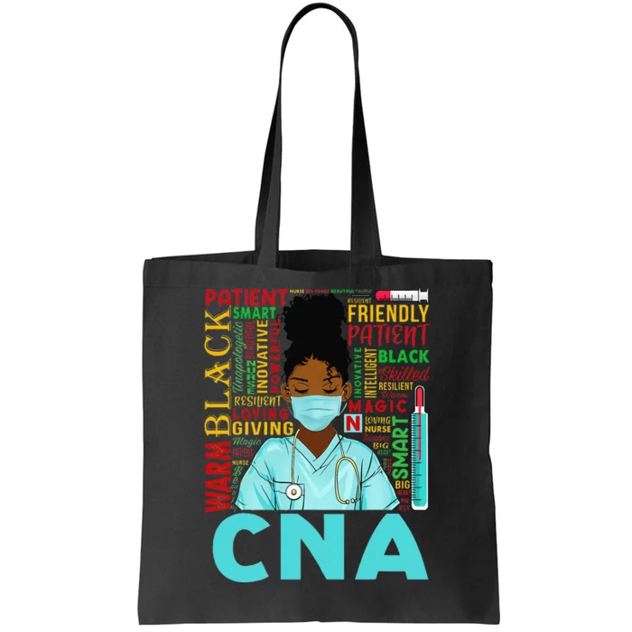 Black Strong Nurse CNA Afro Melanin African American Tote Bag