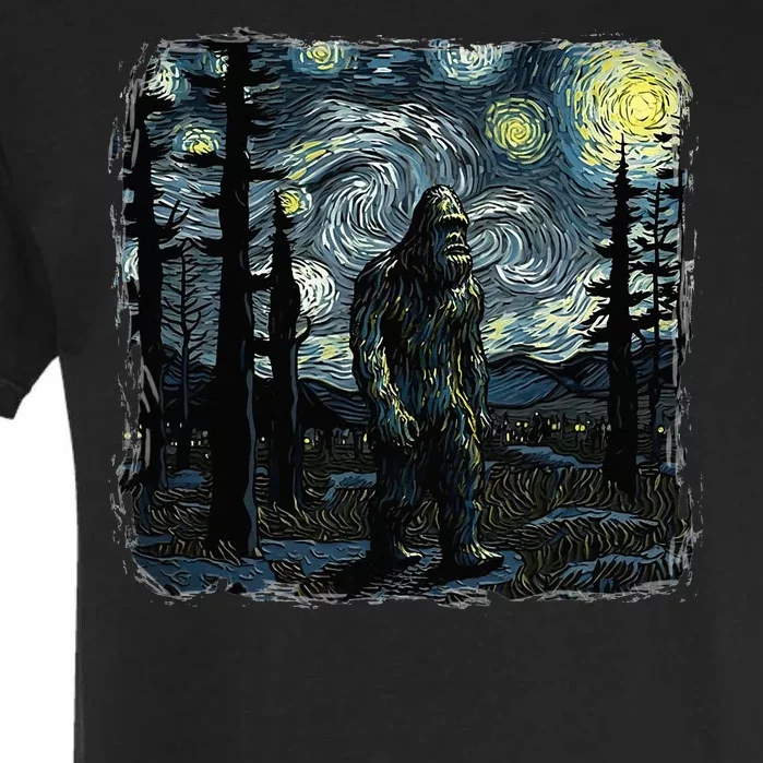 Bigfoot Starry Night Sasquatch Van Gogh Sky Painting Garment-Dyed Heavyweight T-Shirt