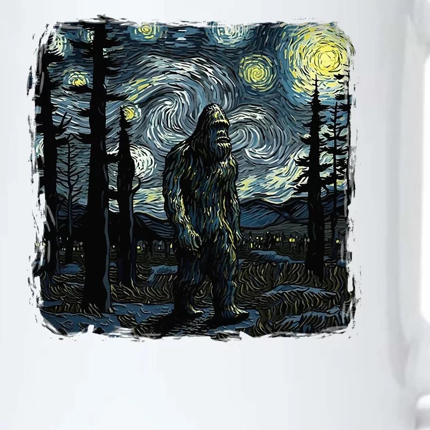 Bigfoot Starry Night Sasquatch Van Gogh Sky Painting Black Color Changing Mug