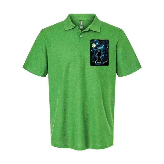 Bigfoot Starry Night Sasquatch Van Gogh Sky Painting Art Softstyle Adult Sport Polo