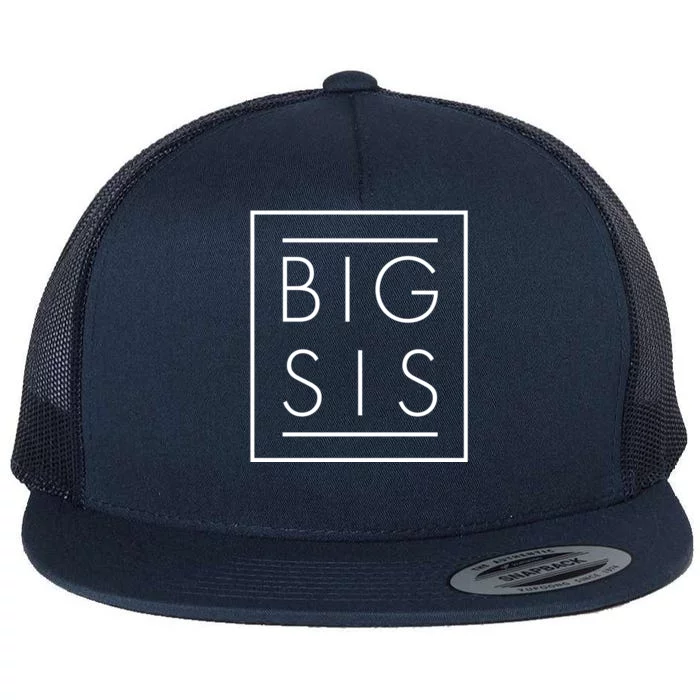 Big Sis New Baby Sibling Flat Bill Trucker Hat