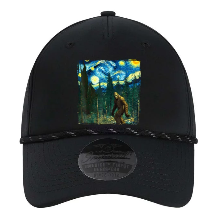 Bigfoot Starry Night Van Gogh Sasquatch Art Funny Performance The Dyno Cap