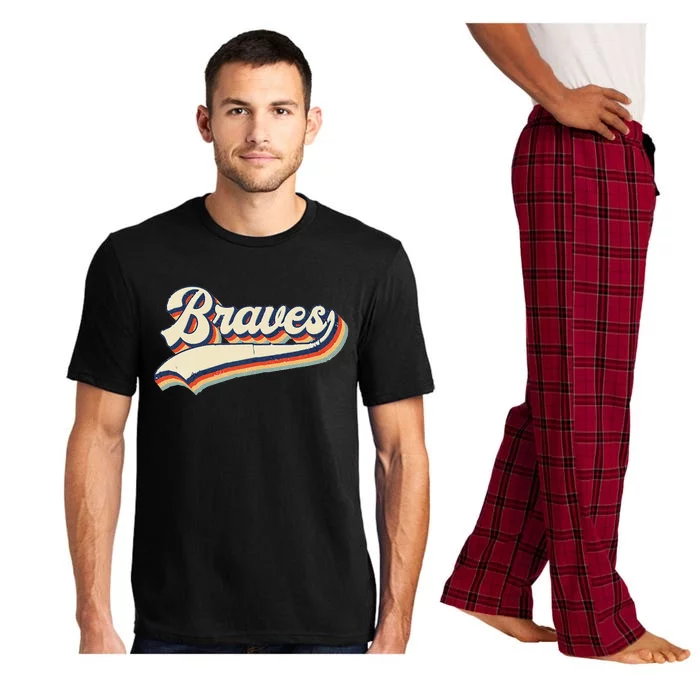 Braves Sports Name Vintage Retro Gift Pajama Set