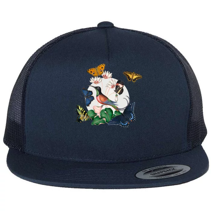 Butterfly Spring Nature Flat Bill Trucker Hat