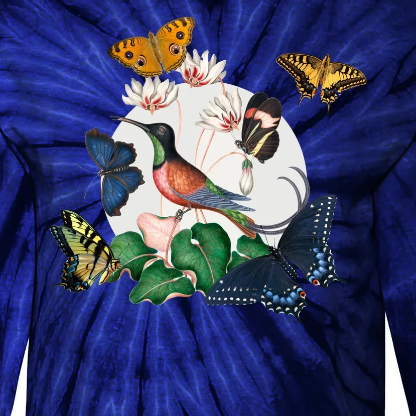 Butterfly Spring Nature Tie-Dye Long Sleeve Shirt