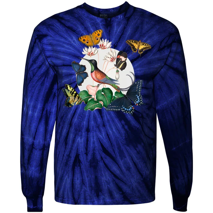 Butterfly Spring Nature Tie-Dye Long Sleeve Shirt