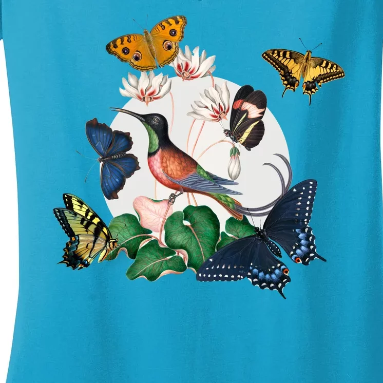 Butterfly Spring Nature Women's V-Neck T-Shirt