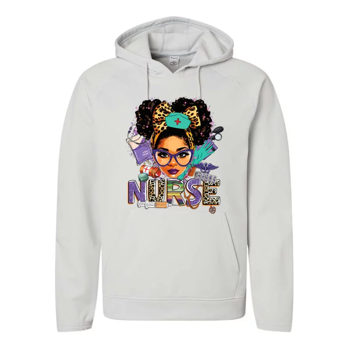 Black Strong Nurse Afro Love Melanin African American Women Performance Fleece Hoodie