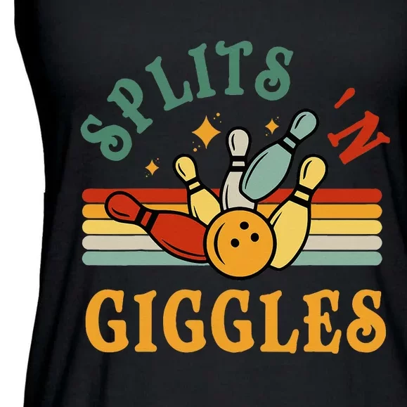 Bowling Splits N Giggles Funny Bowler Team Ladies Essential Flowy Tank