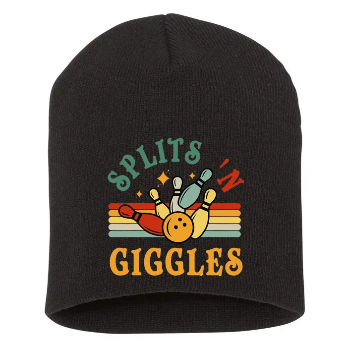 Bowling Splits N Giggles Funny Bowler Team Short Acrylic Beanie