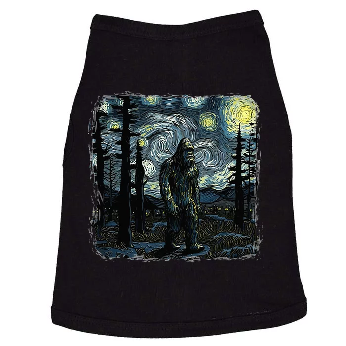 Bigfoot Starry Night Sasquatch Van Gogh Sky Painting Art Doggie Tank